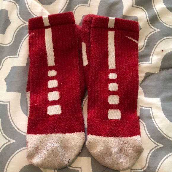 red and white elite socks